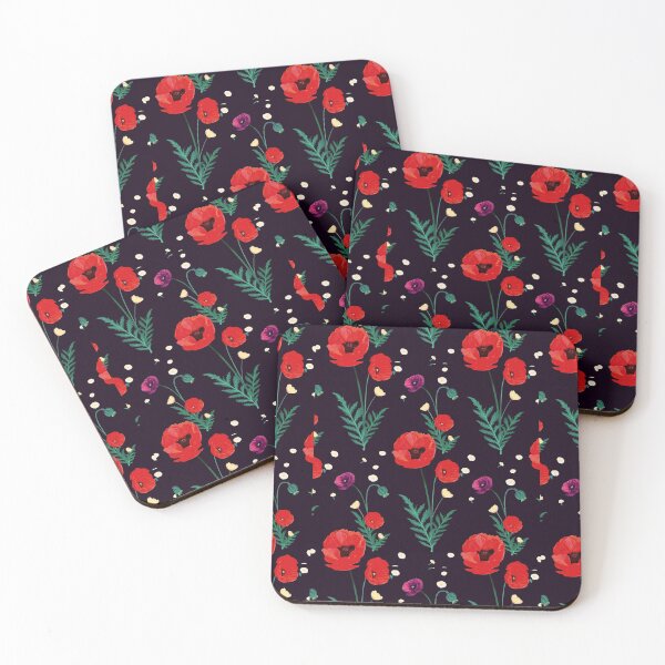 Item preview, Midnight Poppy Floral Art Print designed and sold by Paulele.