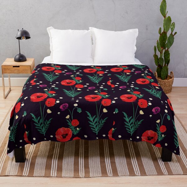 Item preview, Midnight Poppy Floral Art Print designed and sold by Paulele.