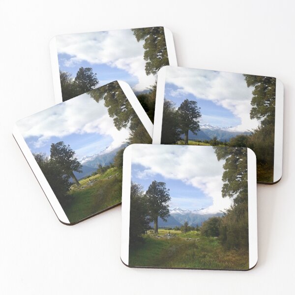 Item preview, Off the beaten track with snowy mountain range and white cloud in New Zealand designed and sold by HeatherPhn.