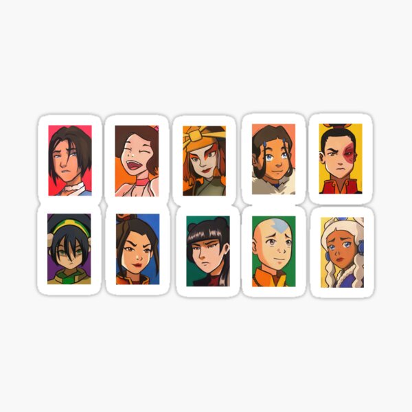 Vista previa del artículo con la obra «Hoja de pegatinas de personajes de Avatar!», diseñado y vendido por -a-rtistique-.