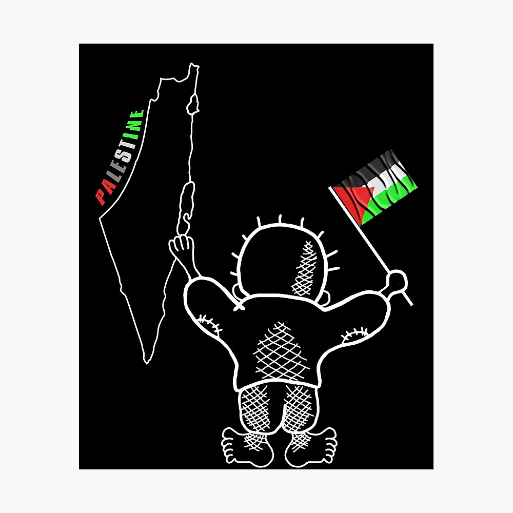 Palestinian Flag Map And Handala Kid Poster By Adampo Redbubble