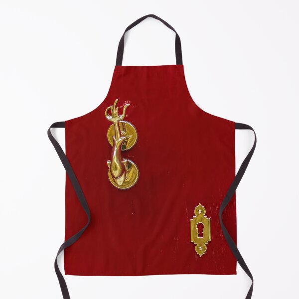 Item preview, Red wooden door with golden vintage knocker designed and sold by lena-maximova.