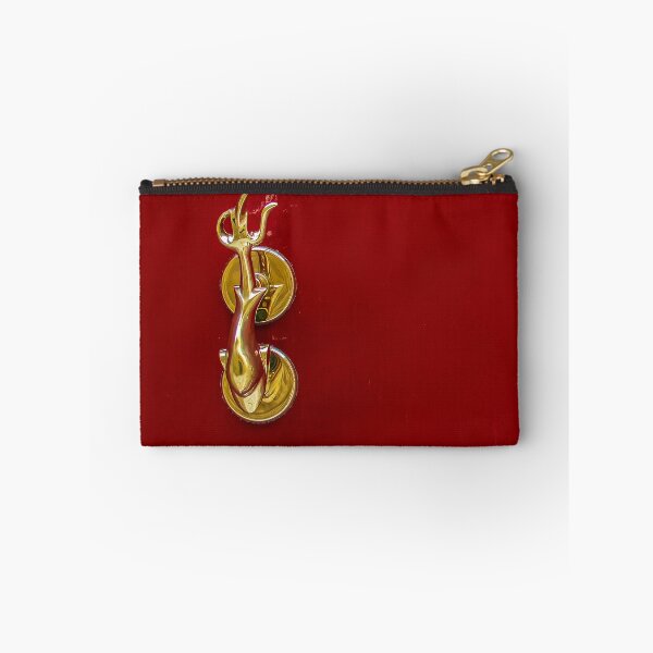 Item preview, Red wooden door with golden vintage knocker designed and sold by lena-maximova.