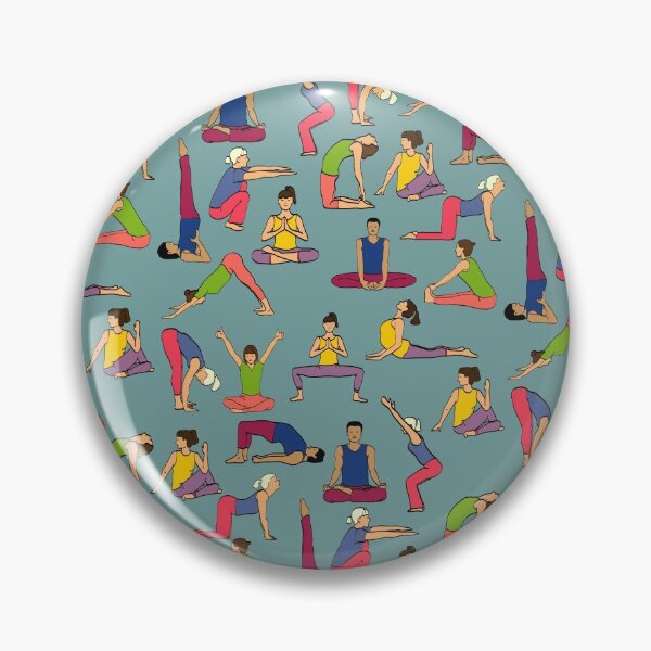 Item preview, Yoga Poses on blue background designed and sold by YogicFoods YogaMap.