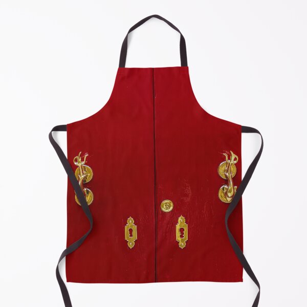 Item preview, Red wooden door with golden vintage knockers designed and sold by lena-maximova.
