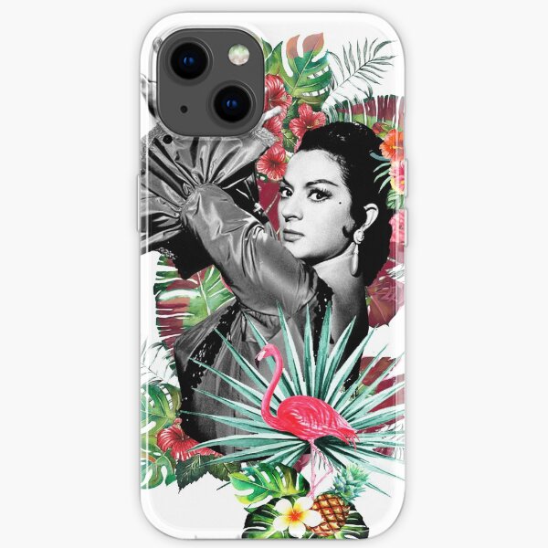 Lola Flores con Flamenco Rosa Funda blanda para iPhone