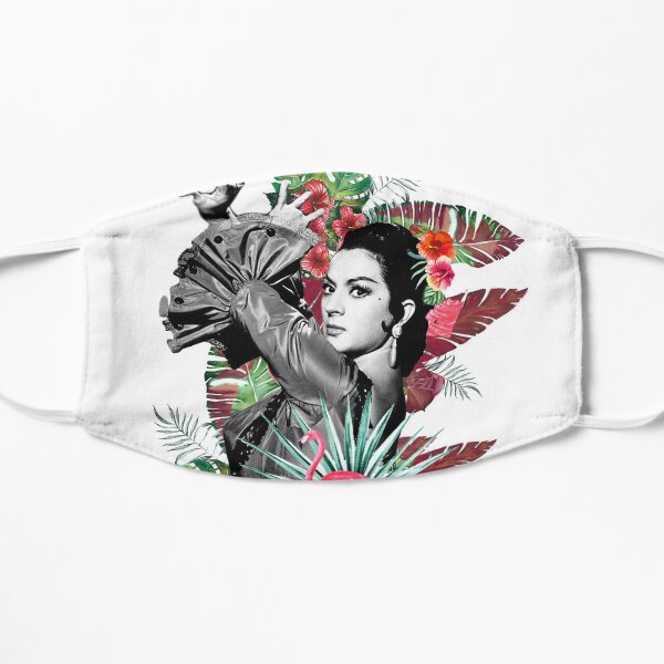 Lola Flores con Flamenco Rosa Mascarilla plana