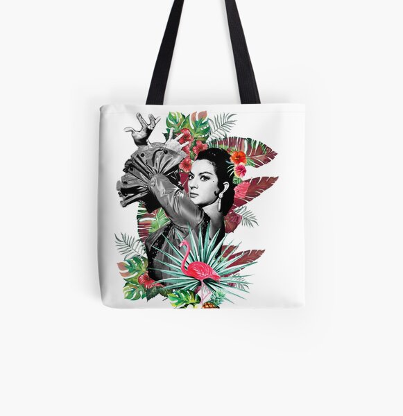 Lola Flores con Flamenco Rosa Bolsa estampada de tela