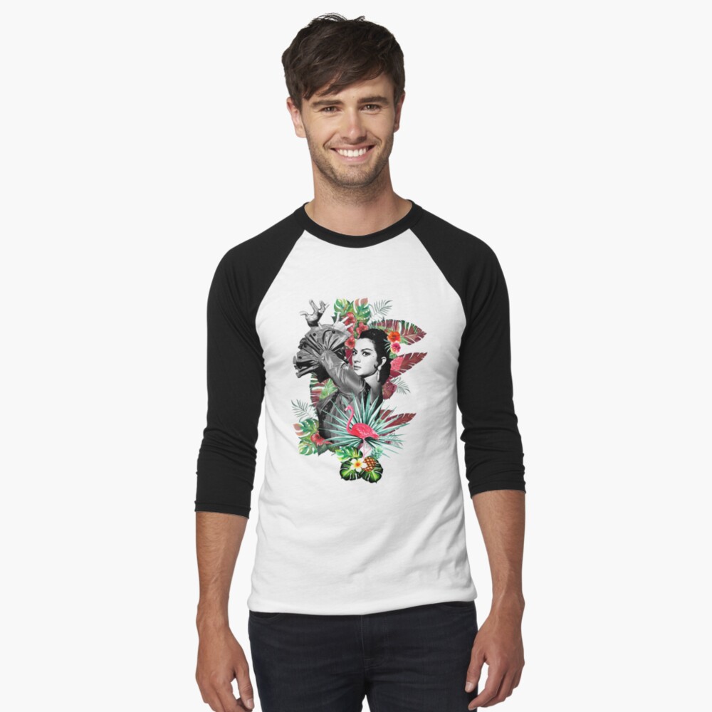 Vista previa del artículo con la obra «Camiseta ¾ estilo béisbol», diseñado y vendido por Folkloricas.