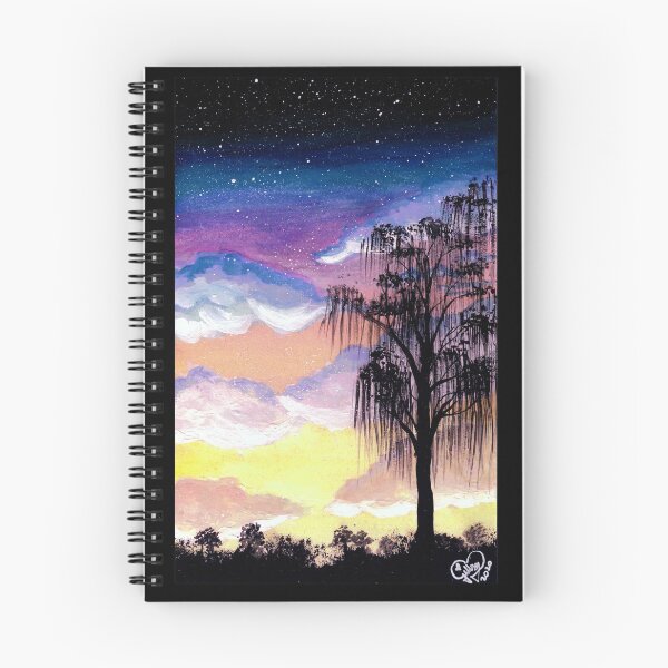 Item preview, Vibrant Willow Sunset Watercolor/Gouache Painting designed and sold by Gillzybean.