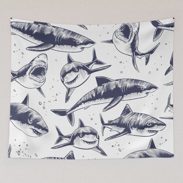 Item preview, Hungry Great White Shark designed and sold by ZodesignArt.