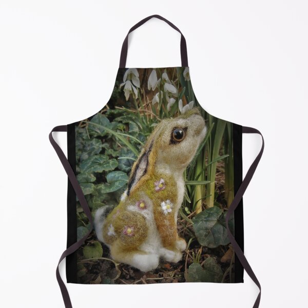 Item preview, Moon Gazing Spring Hare in a flower meadow needle felt sculpture  designed and sold by moonbrushwood.