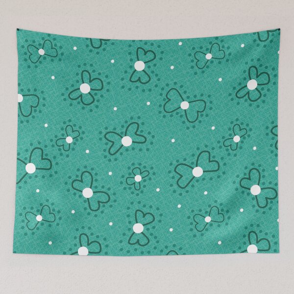 Item preview, teal buterfly dots pattern designed and sold by rysunki-malunki.