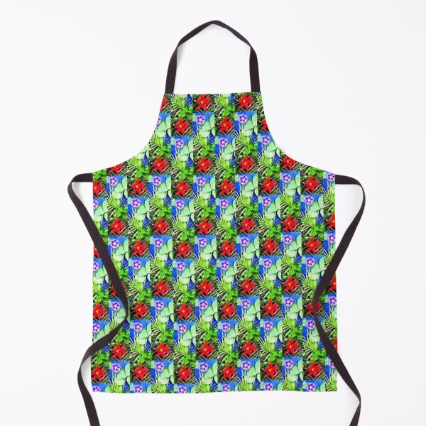 Item preview, EXPLOSION 6 flowers leaves lily star ipomée palm phoenix background blue green red nature designed and sold by dragonemma.
