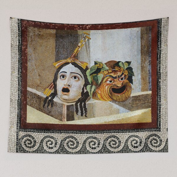 Item preview, ANTIQUE ROMAN MOSAICS ,GREEK COMEDY THEATER MASKS  designed and sold by BulganLumini.