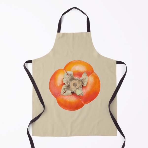 Aperçu de l'œuvre Art orange, illustration de fruits kaki japonais, papier peint kaki, fond beige créée et vendue par nkdttr.