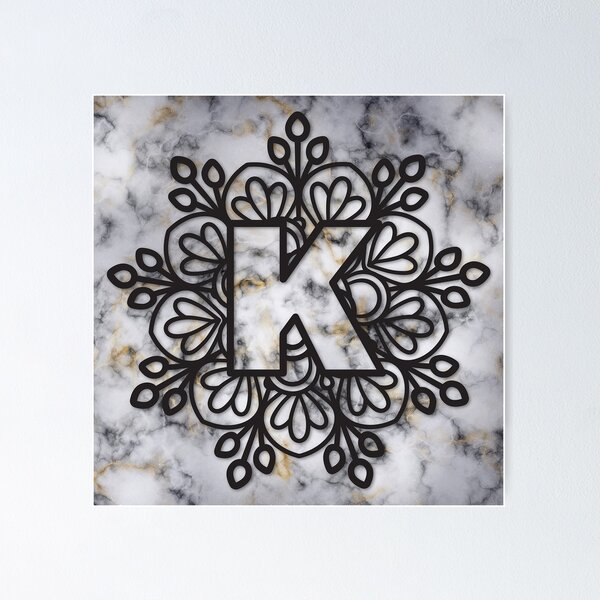 Item preview, Marble Mandala Letter (K) designed and sold by danidrawinggift.