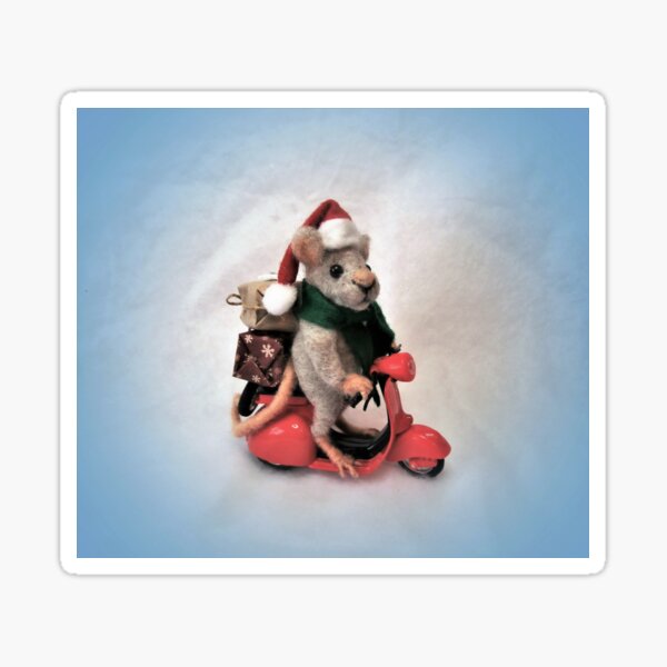 Christmas Delivery Mouse Sticker