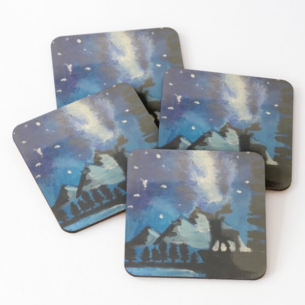 Item preview, Northern light deer painting designed and sold by Yeewen1234.