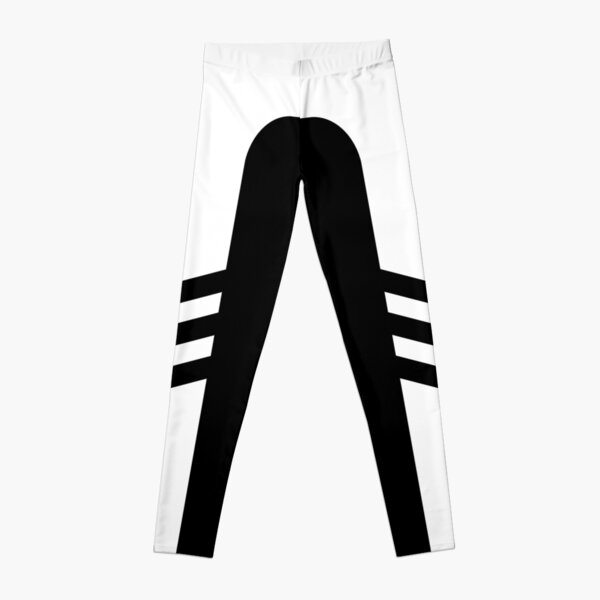 White Black Two Stripe (Side Stripe Leggings) Leggings