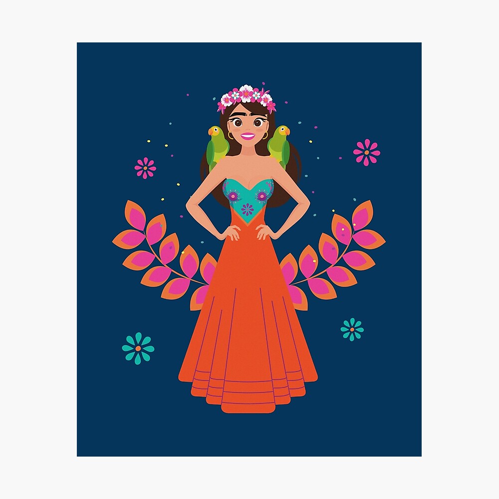 Mexican Beauty Princess Girl In Red Poster By Teecher Redbubble