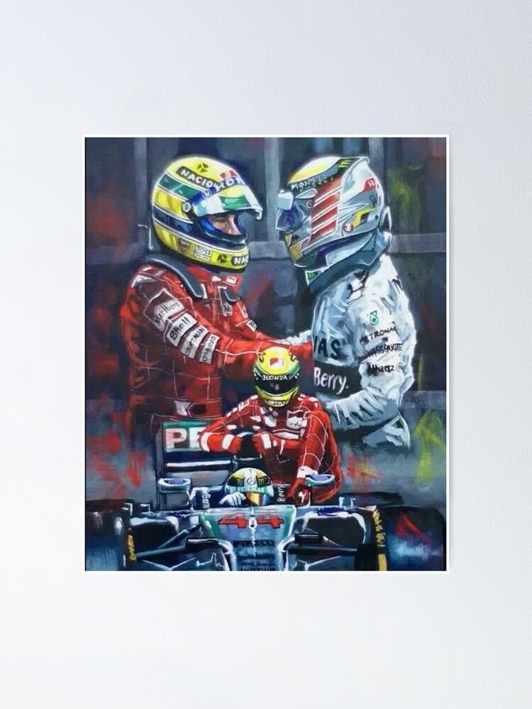 Lewis Hamilton Ayrton Senna Formula 1 Grand Prix 6 x World Champion | Poster