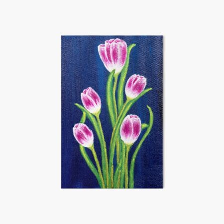 Vibrant Tulips (Acrylic Art) Art Board Print