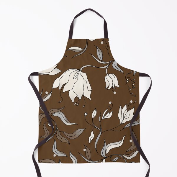 Item preview, Brown with white flowers art designed and sold by SILVERAPPLE.