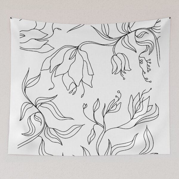 Item preview, White floral artwork designed and sold by SILVERAPPLE.