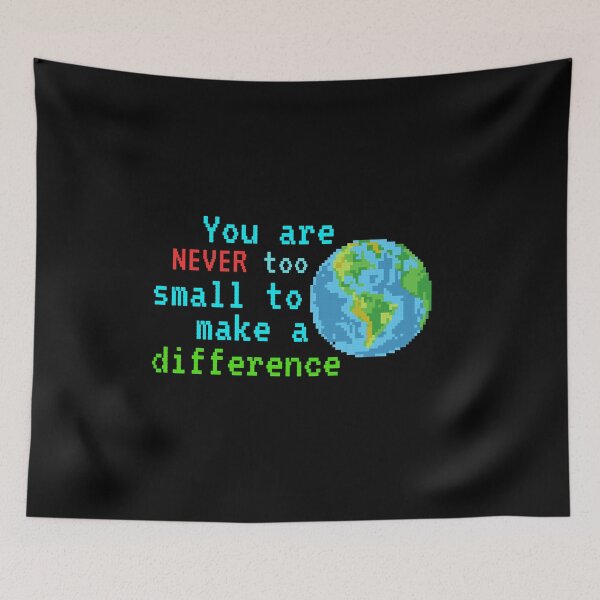 Item preview, Never Too Small Earth Awareness Motivational Shirt Planet Gift Greta Climate Change Shirt SOS Help Climate Strike Shirt Nature Future Natural Environment Cute Funny Inspirational Gift Idea designed and sold by EpsilonEridani.