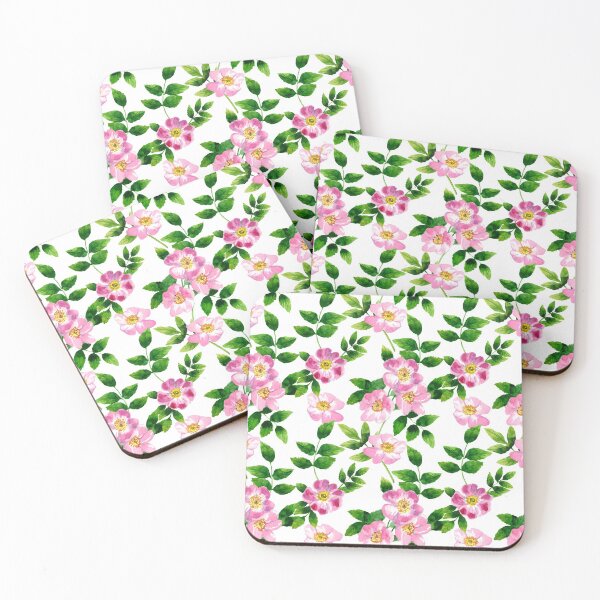 Item preview, Rose hips with green leaves watercolor pattern. designed and sold by Colibri77.