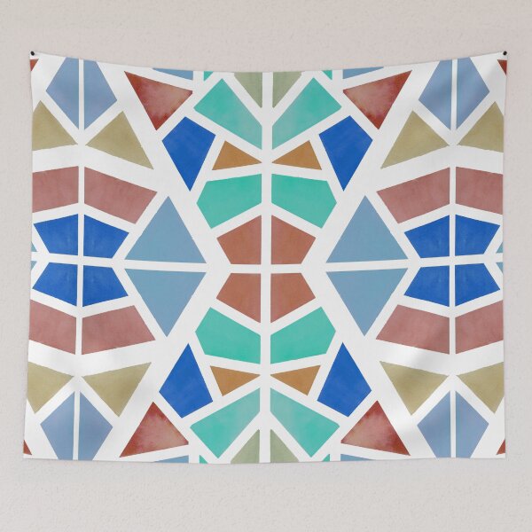 Item preview, Watercolor & Guache Geometric Shapes in Cool Colors designed and sold by Annie Grace Aguila.