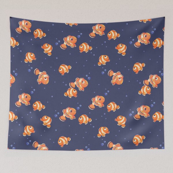 Item preview, Navy Coral Clown Fish Swimming designed and sold by SwaDesign.