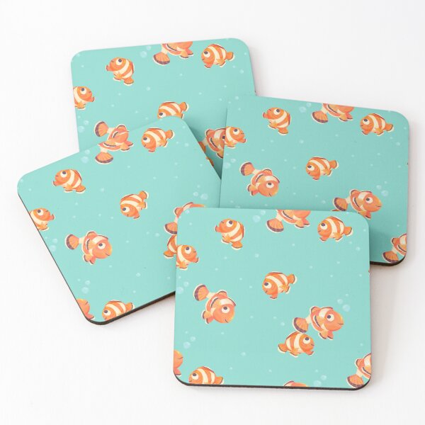 Item preview, Turquoise Navy Coral Clown Fish Swimming designed and sold by SwaDesign.