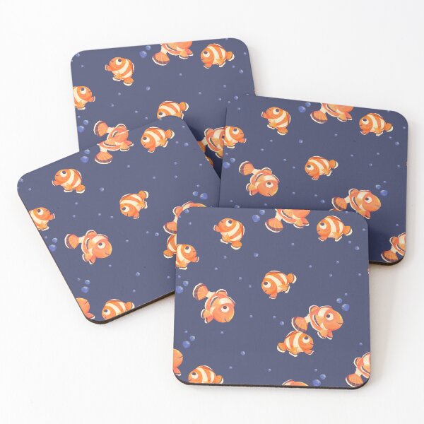 Item preview, Navy Coral Clown Fish Swimming designed and sold by SwaDesign.