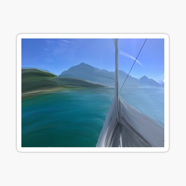 lake lucerne by boat Sticker