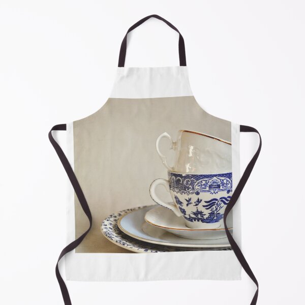 Item preview, Stacked blue and white china cup and saucers. designed and sold by Lyn Randle.