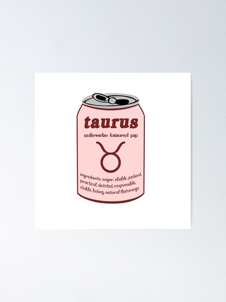 Taurus Zodiac Sign Trendy Vsco Sticker Poster By Albsbubble Redbubble