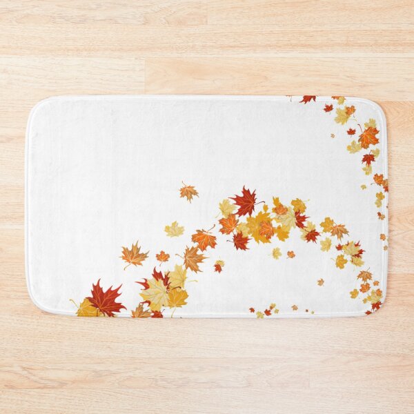 Item preview, orange maple leaf illustration against blue background, graphics illustration Desktop designed and sold by Halalolo.