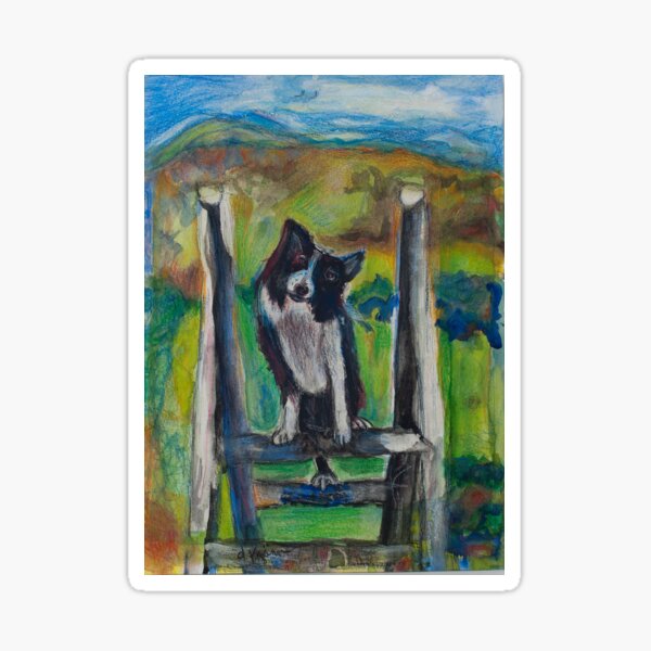 A dog named “Indy" Sticker