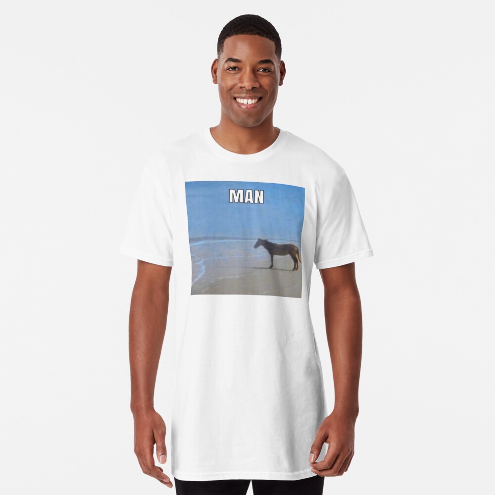 Man Horse by Ocean Meme Essential T-Shirt for Sale by