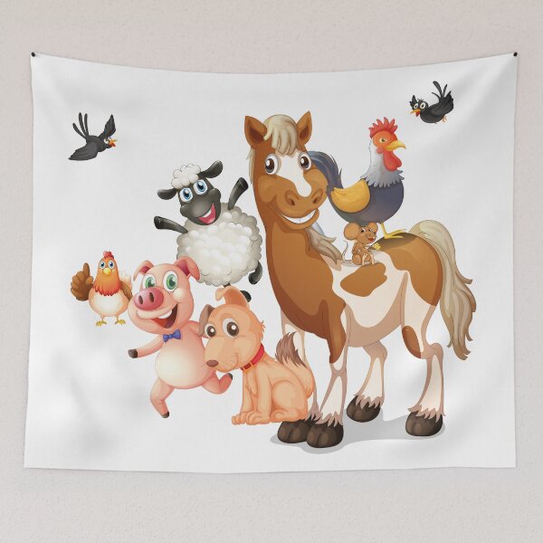 Item preview, Farm Live Illustration, cartoon animals, animals illustration designed and sold by Halalolo.