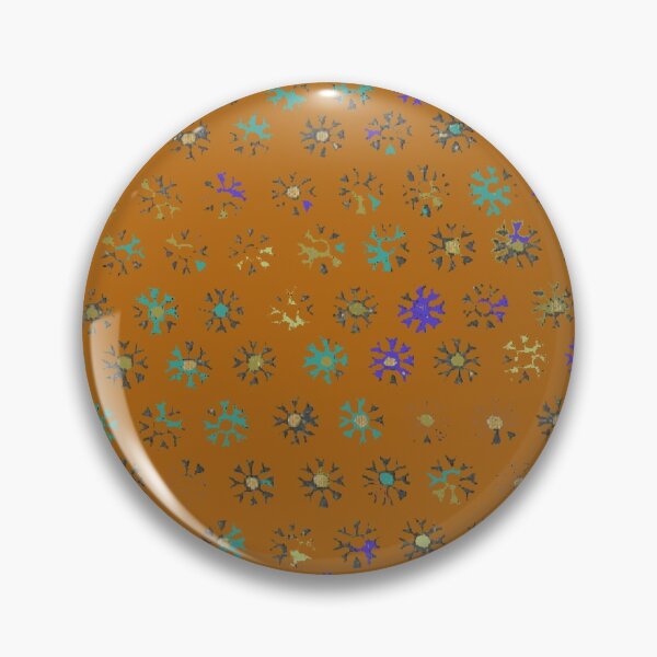 Item preview, Petroglyph Sun Print, faded pattern on copper brown rust dark orange designed and sold by djrunnels.
