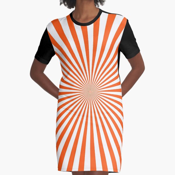 #Sunburst, #pinwheel, #groovy, #abstract, illustration, radial, sunbeam, design, pattern, psychedelic, art Graphic T-Shirt Dress