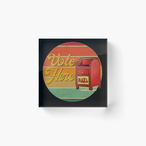 Item preview, Vote Here Mail Box Retro Sunset Election 2020 Biden Harris  designed and sold by Michelle  Brewster.