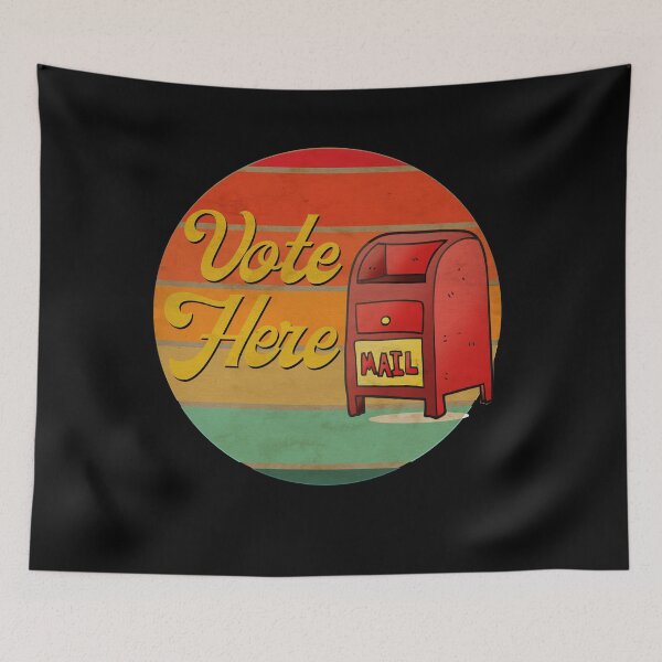 Item preview, Vote Here Mail Box Retro Sunset Election 2020 Biden Harris  designed and sold by Michelle  Brewster.