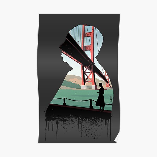 Alfrted Hitchcocks Vertigo Silhouette Illustration By Burro Poster By Burrotees Redbubble 1604