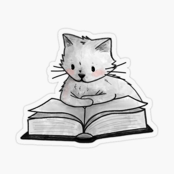 Cat Book Sticker Classic Novels Vintage Book Sticker Cat Sticker