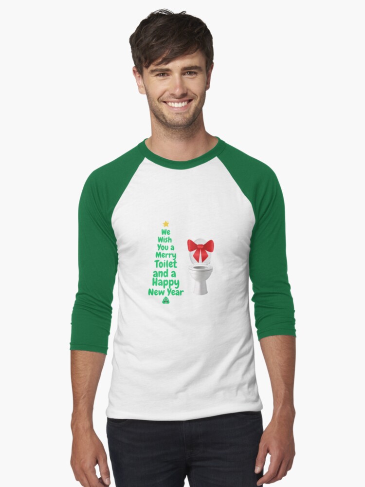 Thumbnail 1 of 3, Baseball ¾ Sleeve T-Shirt, Merry Toilet Fun Cleaning Humor, Women's Gag Gifts designed and sold by SavvyCleaner.