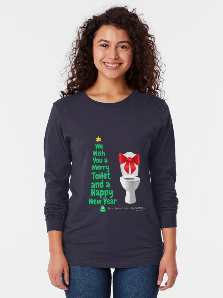Thumbnail 2 of 5, Long Sleeve T-Shirt, Merry Toilet Fun Cleaning Humor, Women's Gag Gifts designed and sold by SavvyCleaner.